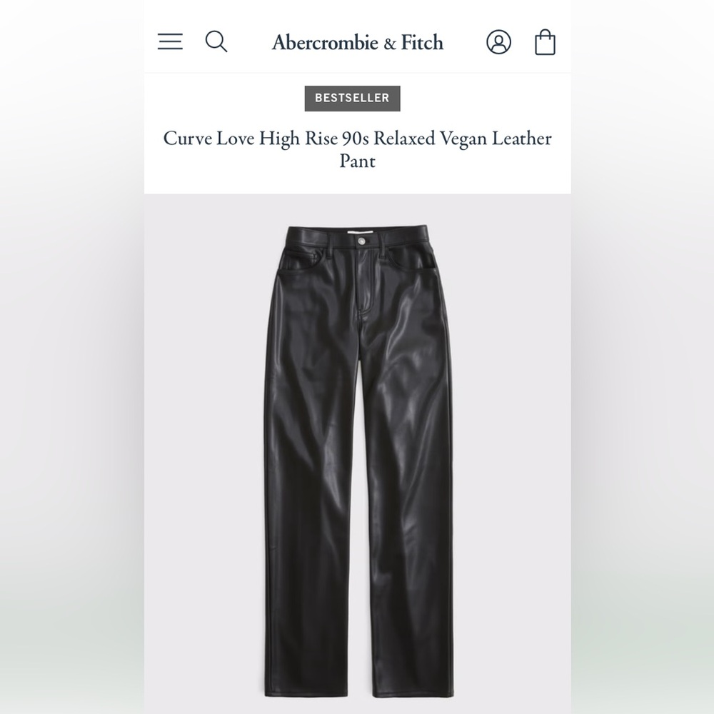 New (w/o tags) Women’s Abercrombie curve Love Straight High Rise leather pants